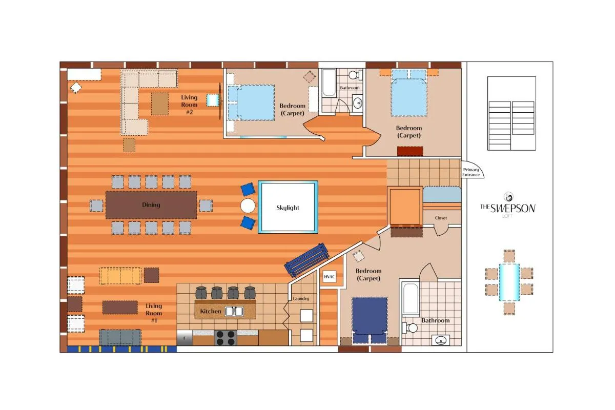 Image 3 of KING Penthouse Sleep8 4Bed 3BR 2BA Swepson Loft