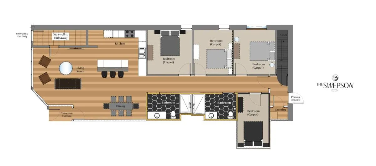 Image 4 of KING Sleep10 5Bed 4BR 2BA Swepson ICON